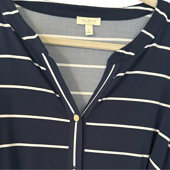 Talbots Blue Striped Button Front Maxi Dress Size Large - Picture 8 of 10